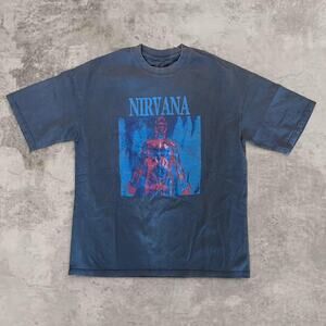 Nirvana Silver Bootleg Tee 1992 Reprint Black Band Shirt L Grail Giant Tultex